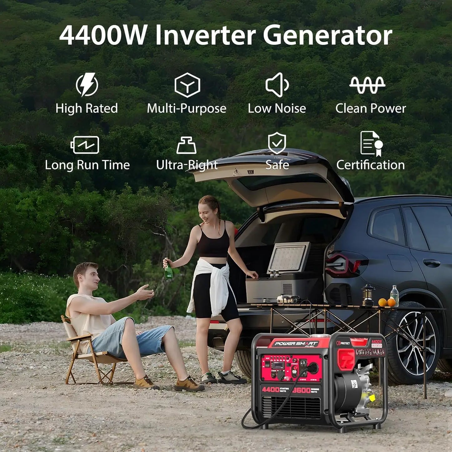 Portable 4400W Gas Powered Portable Inverter Generator