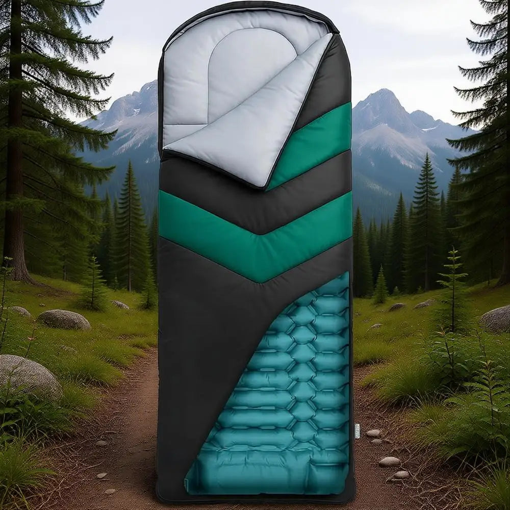 Inflatable Sleng Pad and Zip-Up Blanket