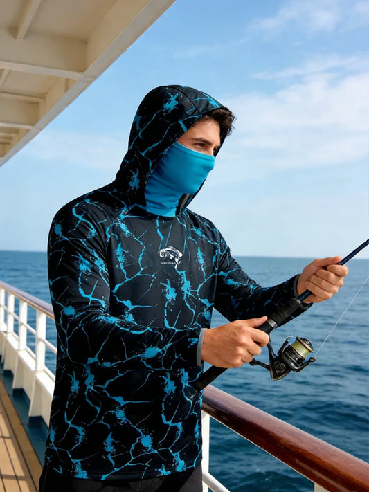 Men Fishing Long Sleeve Hoodie Sailing Shirt