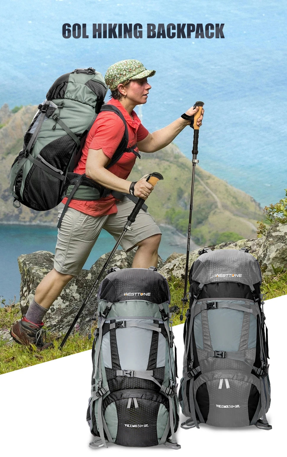 Explorer Internal Frame Backpack with Rain Cover