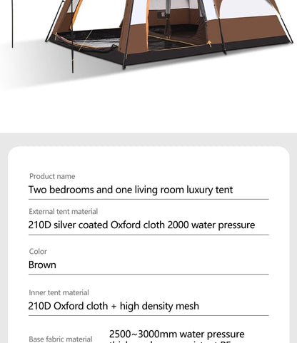 Wind and waterproof  2 Room Family Camping Tent