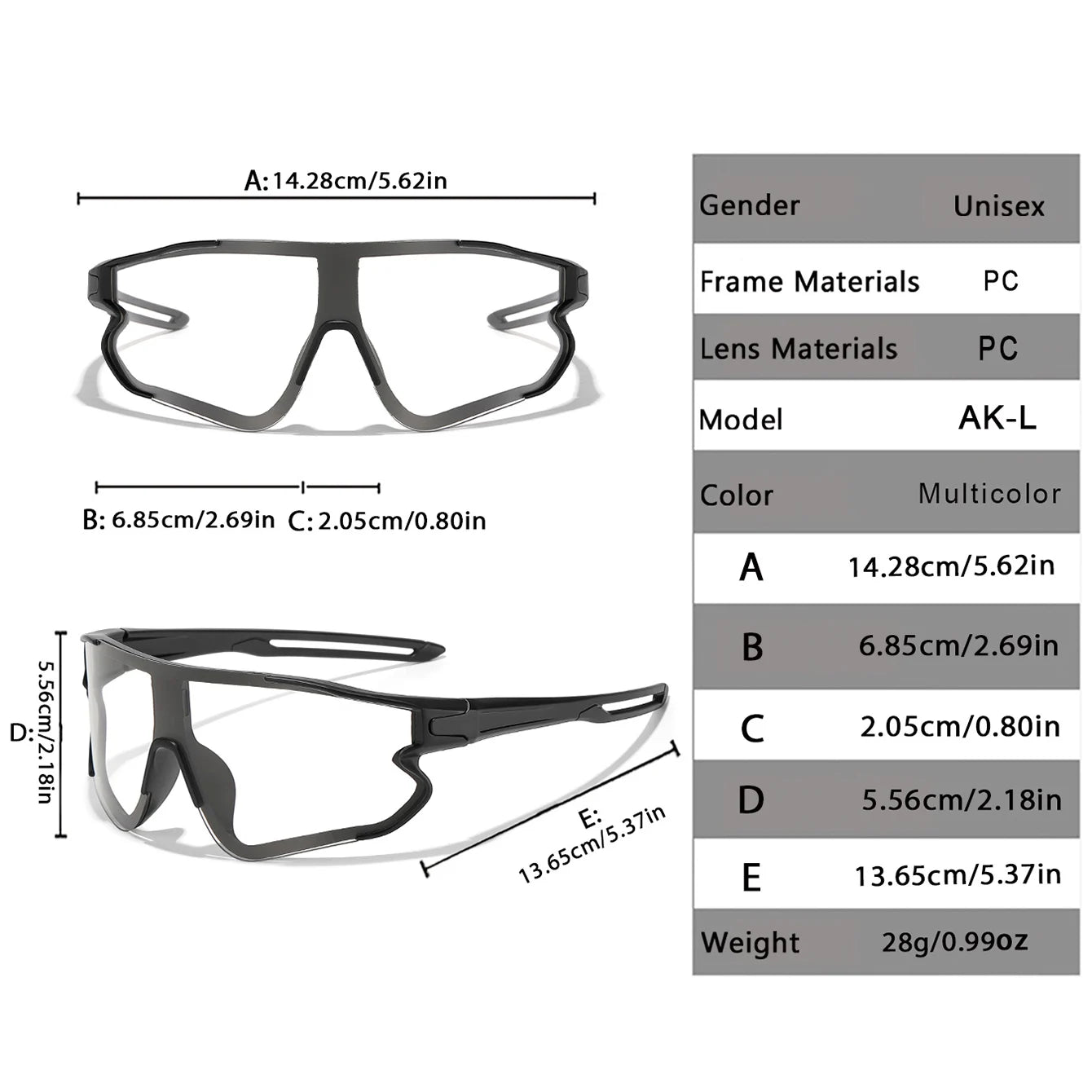 Men Women Sports Big Frame Windproof Goggles