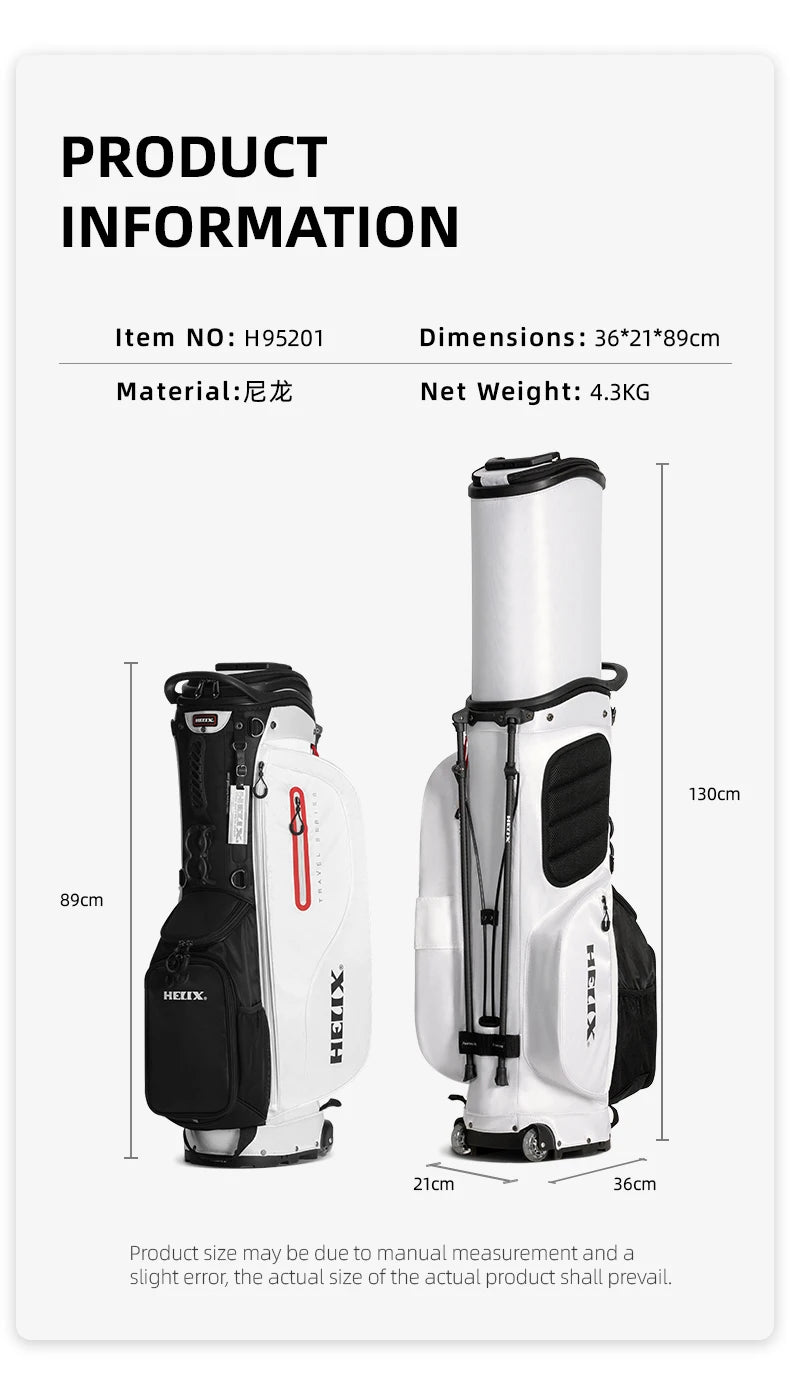 Golf Stand Bag with Retractable Top Cover and Wheels