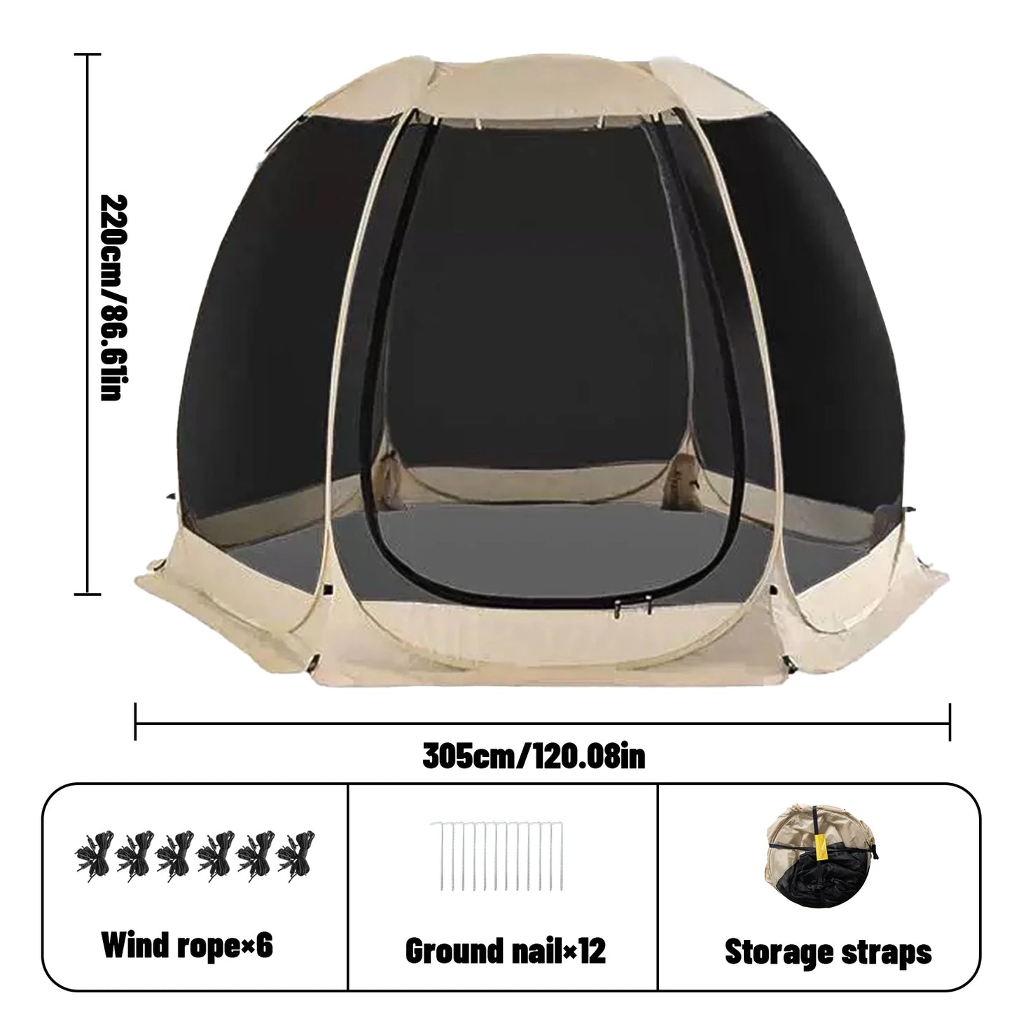 Large Family Pop-Up Shelter - 6-8 Person