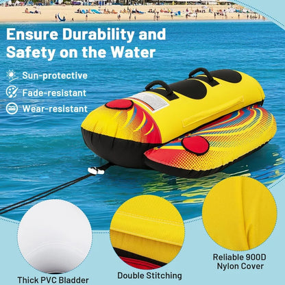 Inflatable Towable Tube 1-2 Rider Hot Dog Tube
