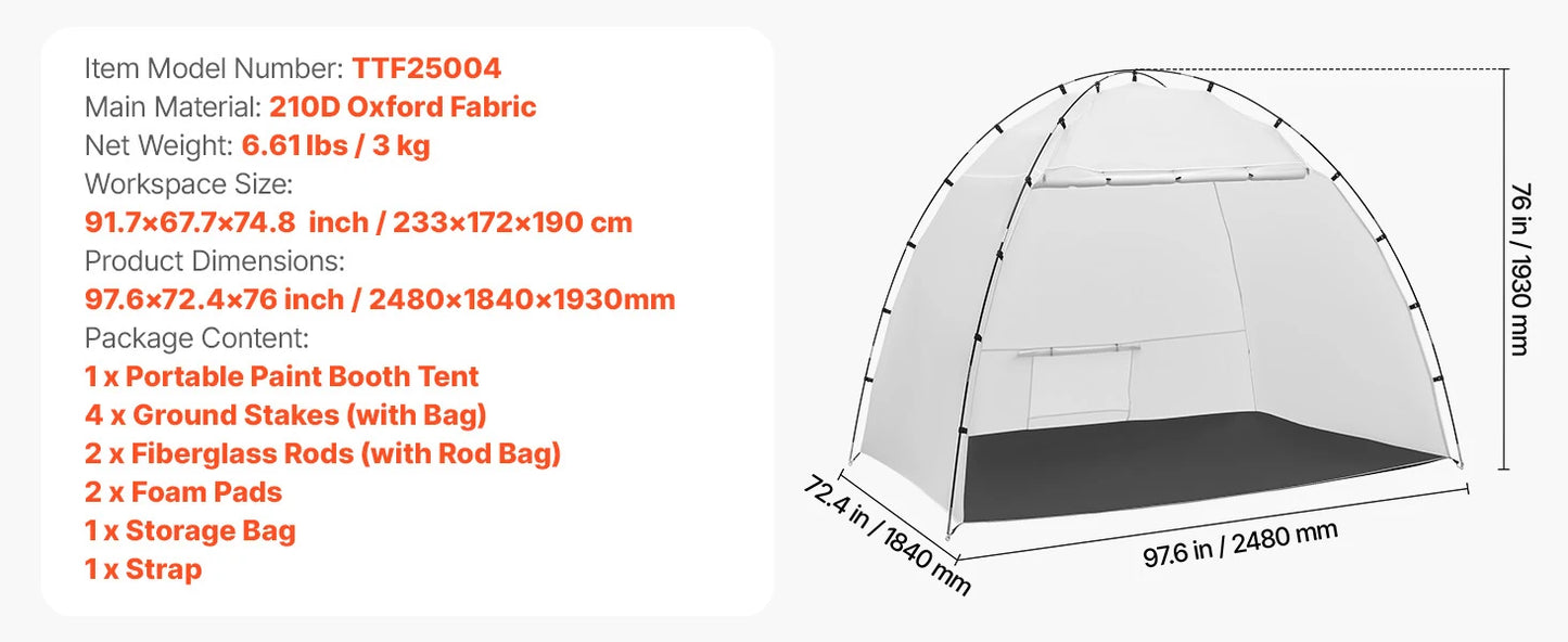 Large Space Oxford Spray Painting Tent