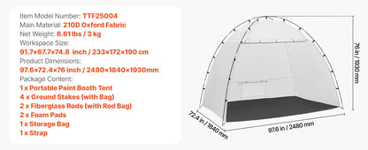 Large Space Oxford Spray Painting Tent