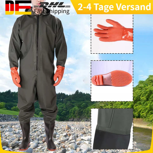 Men's Hooded Long Sleeve Waterproof  Waders