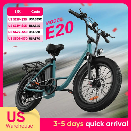 7-Speed, 1000W Fat Tire E20 Electric Bike