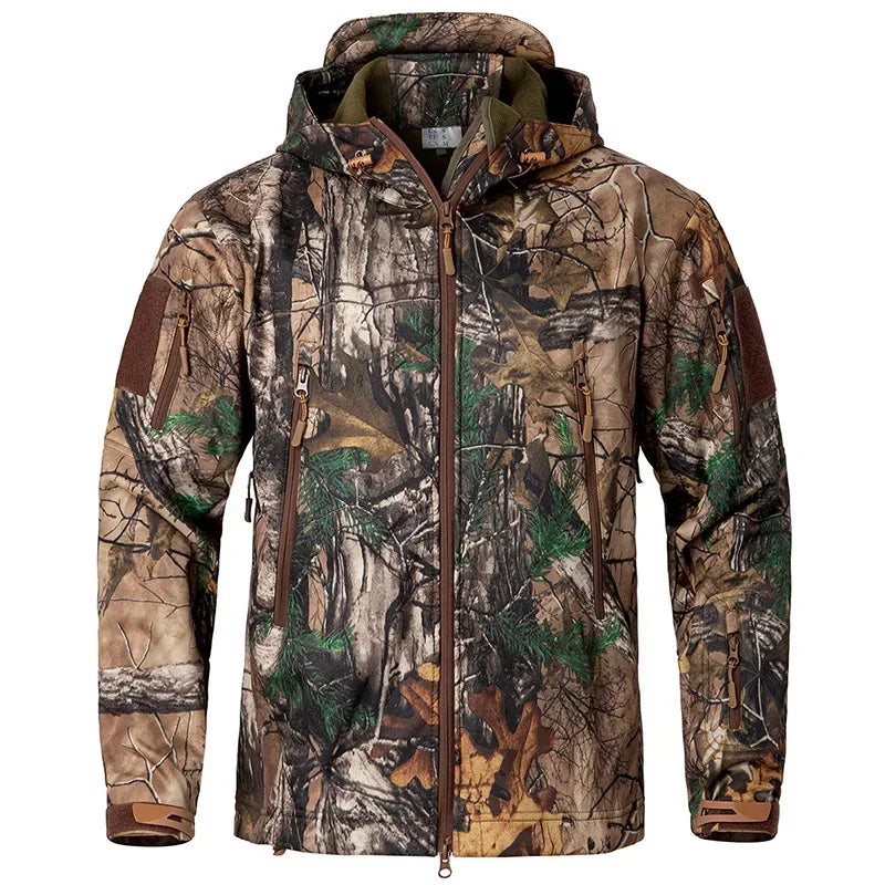 Men's Warm Waterproof Silent Camo Hunting Jacket