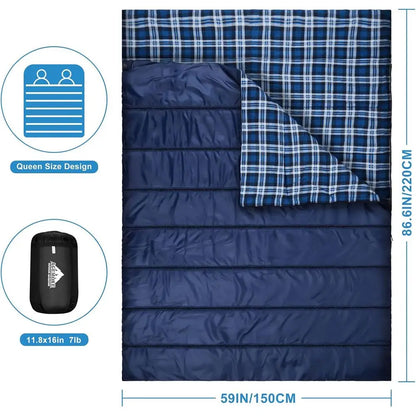Lightweight Double Sleeping Bag for Camping, Backpacking