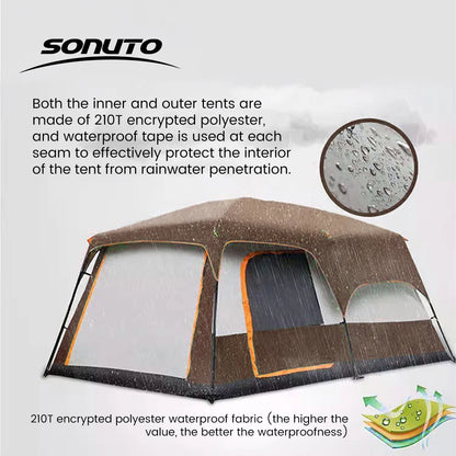 Wind and waterproof  2 Room Family Camping Tent