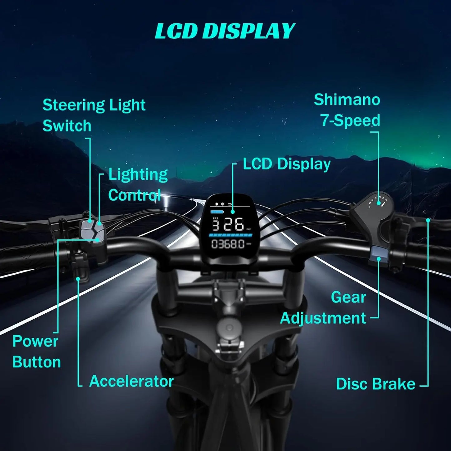 1500W e-bike, 20" fat tires, 60-100mile range