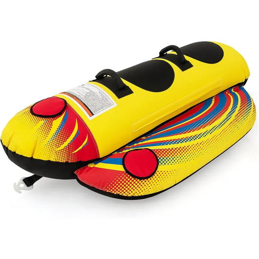 Inflatable Towable Tube 1-2 Rider Hot Dog Tube