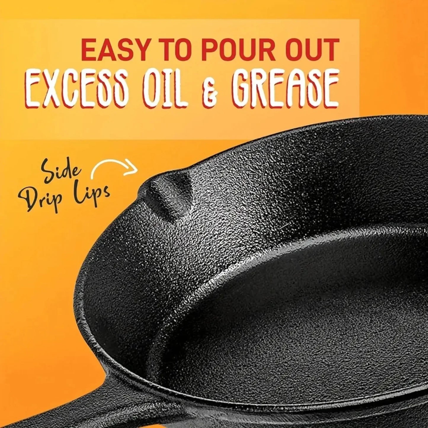 3PCS Pre-Seasoned Cast Iron Skillet Set,