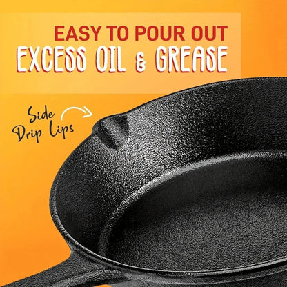 3PCS Pre-Seasoned Cast Iron Skillet Set,