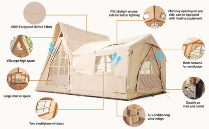 Large Inflatable Cabin Tent for 4-Seasons